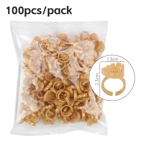 AILEISHI 100Pcs Disposable Eyelash Glue Fan Cup Rings