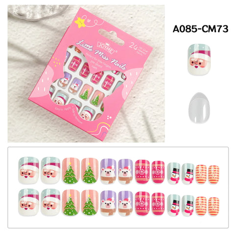 24 Pcs Children Cute Fake Nails