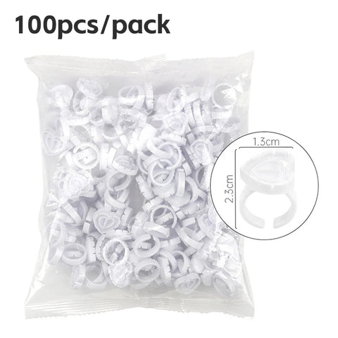 AILEISHI 100Pcs Disposable Eyelash Glue Fan Cup Rings