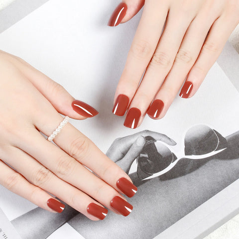 Short Full Press on Nails Set - 24 Pcs