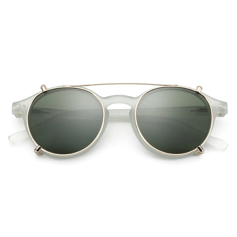 ZENOTTIC Steampunk Clip-On Gepolariseerde Zonnebril – Anti-Blauw Licht Retro UV400 Unisex Bril