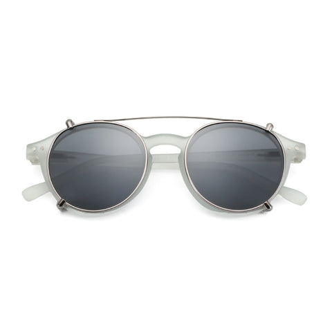 ZENOTTIC Steampunk Clip-On Gepolariseerde Zonnebril – Anti-Blauw Licht Retro UV400 Unisex Bril