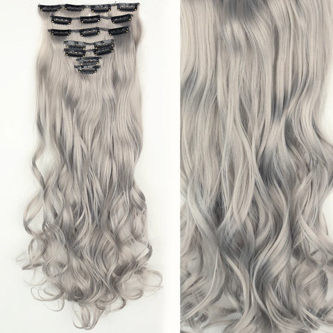 22-Inch Long Straight Wavy Hair Extensions Set
