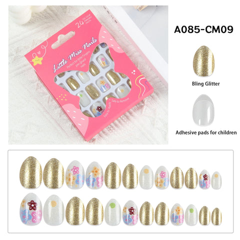 24 Pcs Children Cute Fake Nails