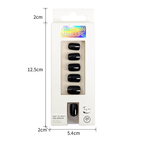 Short Full Press on Nails Set - 24 Pcs
