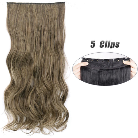 Synthetic 5 Clip In Hair Extensions 80CM - Long Straight Hairpiece
