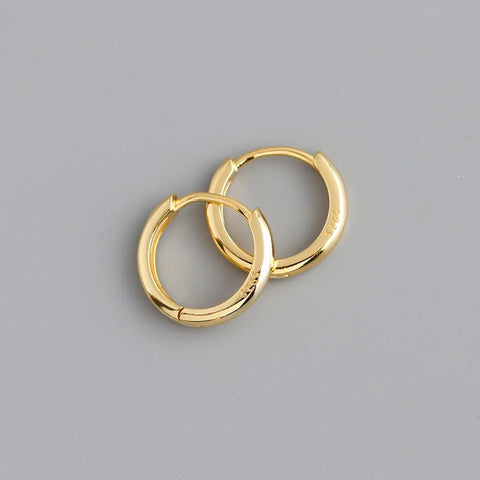 WANTME Real 925 Sterling Silver Minimalist Hoop Earrings
