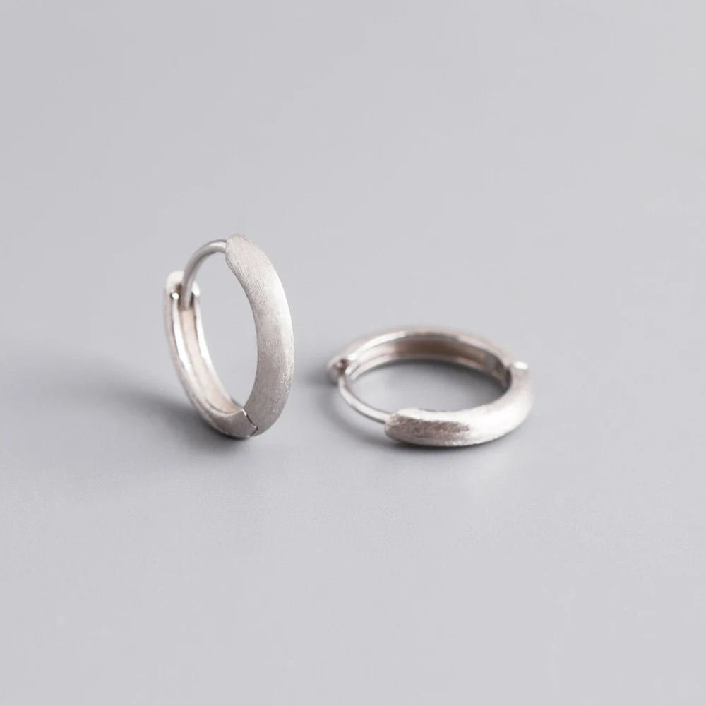 WANTME Real 925 Sterling Silver Minimalist Hoop Earrings