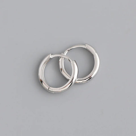 WANTME Real 925 Sterling Silver Minimalist Hoop Earrings