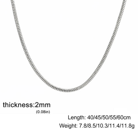 Skyrim Stainless Steel Gold Color Round Snake Chain Necklace for Men and Women | Trendy Punk Jewelry Gift