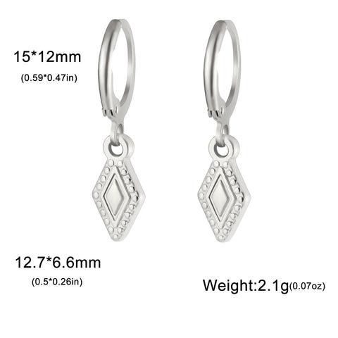 Skyrim Gold Color Stainless Steel Women's Heart Starfish Sun Pendant Hoop Earrings - Fashion Jewelry Gift