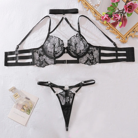 Sexy Lingerie Set 2024 - Halter Bra Push Up Erotic Costume