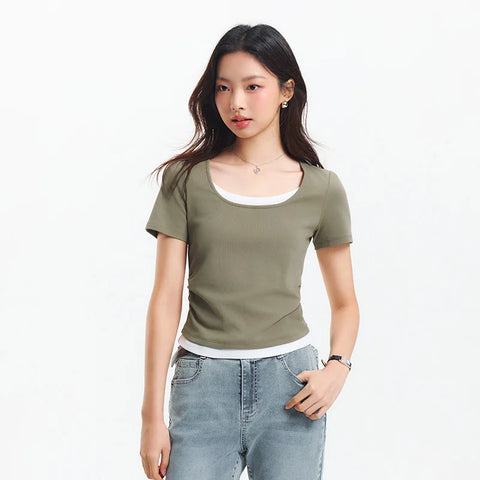Semir dames cropped T-shirt met korte mouwen