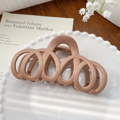 Frosted Hollow Hair Claw Bow Hair Clip - Elegant Crab Hairpin for Women