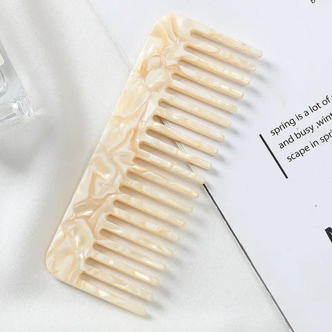 Colorful Wide Teeth Acetate Hair Combs - Anti-static Massage Hair Brush for Salon & Travel