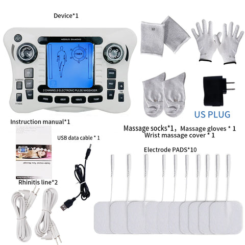 12 Modes EMS Muscle Stimulator & Tens Pulse Massager - Digital Frequency Physiotherapy Machine