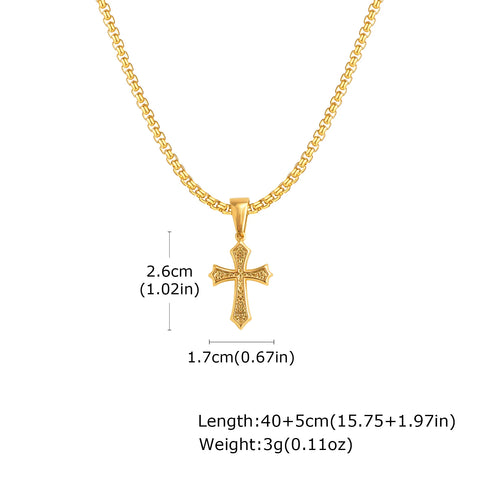 Hip Hop Cross Necklace for Men and Women - Stainless Steel Chic Pendant for Christian Style