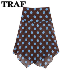 TRAF Polka Dot Printed Midi Skirts Two Piece Sets