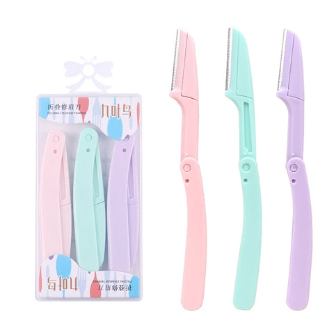 Karsyngirl 3pcs Fold Eyebrow Trimmer Kit – Makeup Tools for Effortless Grooming