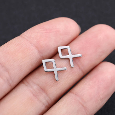 Skyrim Nordic Runes Letter Earring Amulet - Stainless Steel Stud Jewelry for Women and Girls