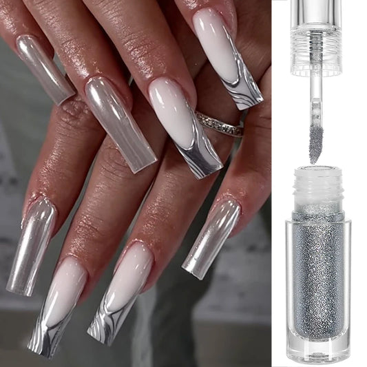 Super-Bright Metallic Nail Powder - Gold Silver Mirror Pigment