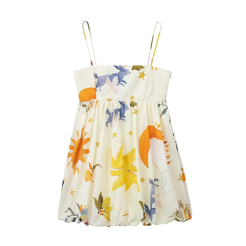 MUJER Print Slip Mini Dress for Women