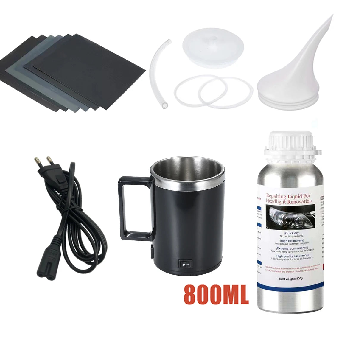 Polish Car Headlight Kit 800G Liquid Polymer Repair and Renovation Tool