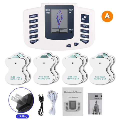 Full Body TENS Muscle Electro Stimulator EMS Acupuncture Therapy Massage with 16 Pads - Complete Physiotherapy System