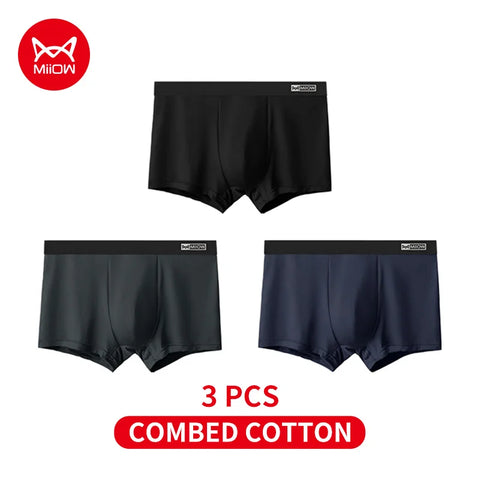 MiiOW 3-delige boxershorts voor heren van biologisch katoen 