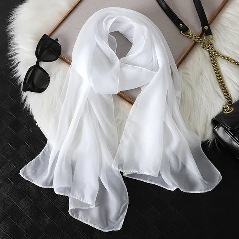 2023 Summer Women Solid Color Beach Scarf & Headband