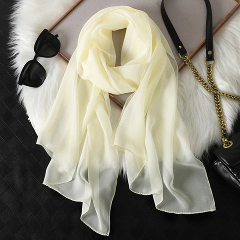 2023 Summer Women Solid Color Beach Scarf & Headband