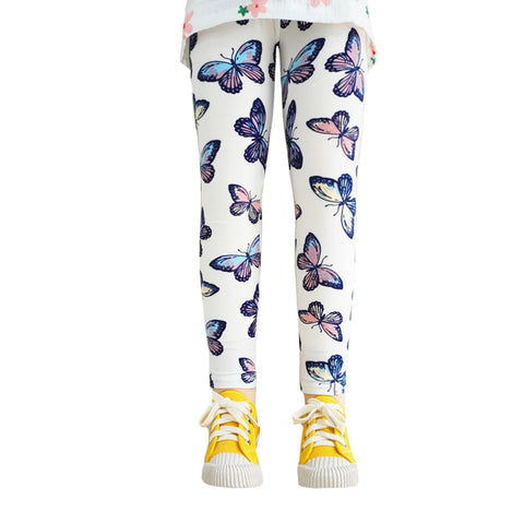 Cute Flower Print Girls Leggings