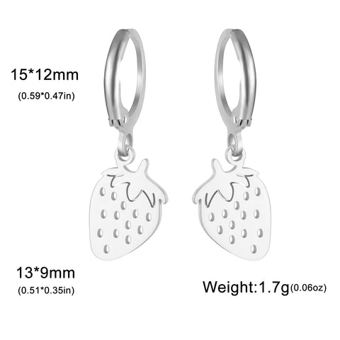 Skyrim Fashion Women Girls Stainless Steel Earrings - Heart Cross Flower Turtle Sun Pendant Hoop Earrings Jewelry Gift Wholesale