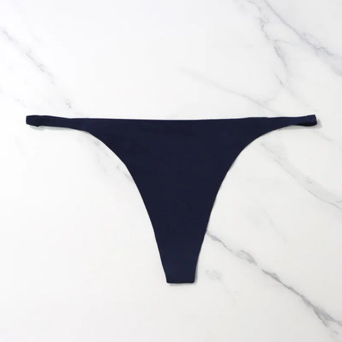 Ice Silk Seamless Panties for Women - Soft Thin Band Thongs & Bikini Underwear