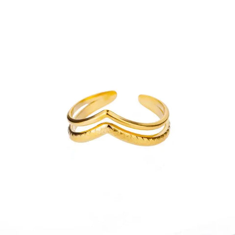 Stainless Steel Round Rings for Women - Geometric Gold Color Crystal Ring - Aesthetic Wedding Party Jewelry Gift