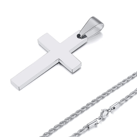 Waterproof Cross Necklaces for Men - Anti-Allergy Stainless Steel Jewelry Gifts