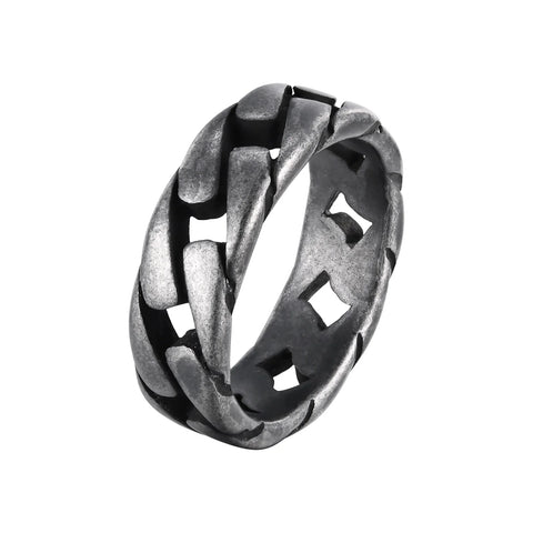 7MM Stainless Steel Ring for Men and Boys - Stylish Biker Chain Band