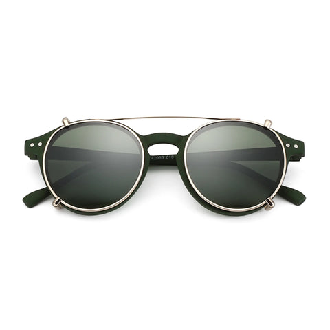 ZENOTTIC Steampunk Clip-On Gepolariseerde Zonnebril – Anti-Blauw Licht Retro UV400 Unisex Bril