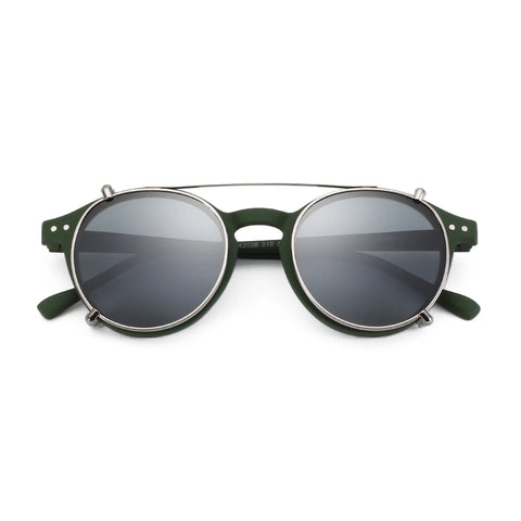 ZENOTTIC Steampunk Clip-On Gepolariseerde Zonnebril – Anti-Blauw Licht Retro UV400 Unisex Bril