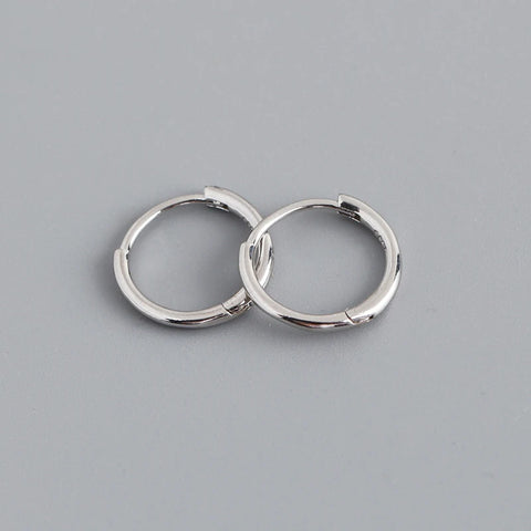 WANTME 925 Sterling Silver Simple Huggies Earrings