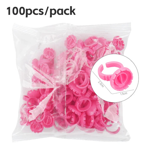 AILEISHI 100Pcs Disposable Eyelash Glue Fan Cup Rings