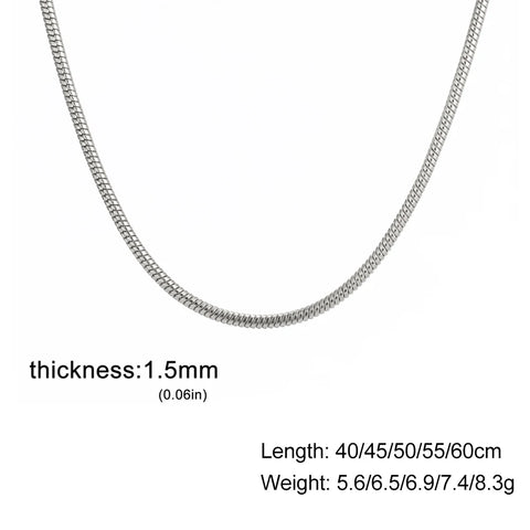 Skyrim Stainless Steel Gold Color Round Snake Chain Necklace for Men and Women | Trendy Punk Jewelry Gift
