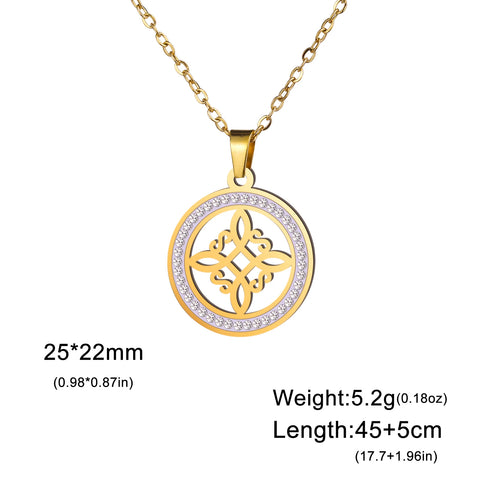 Skyrim Witchcraft Witch Knot Necklace - Stainless Steel Amulet with Clear Zircon Pendant | Perfect Wicca Jewelry Gift