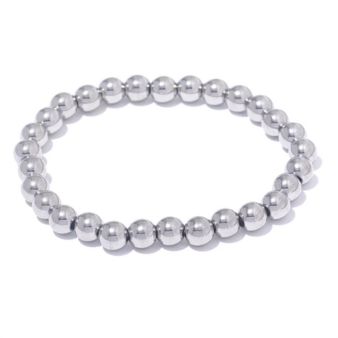 Yhpup Handmade Waterproof Stainless Steel Beads Bracelet for Men - Gold Color Jewelry