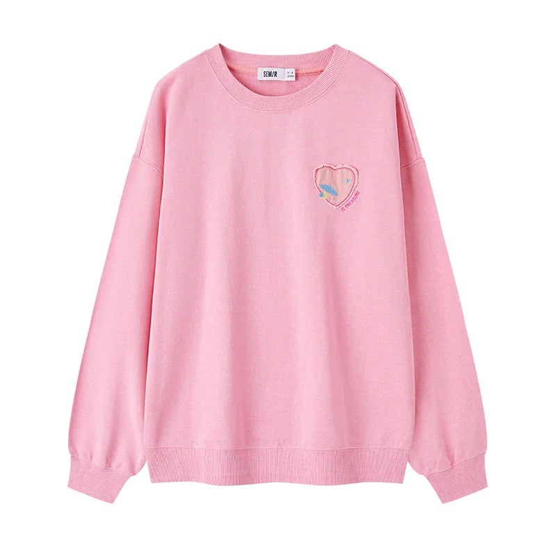 Semir 2024 Women's Mid-Length Embroidered Sweatshirt