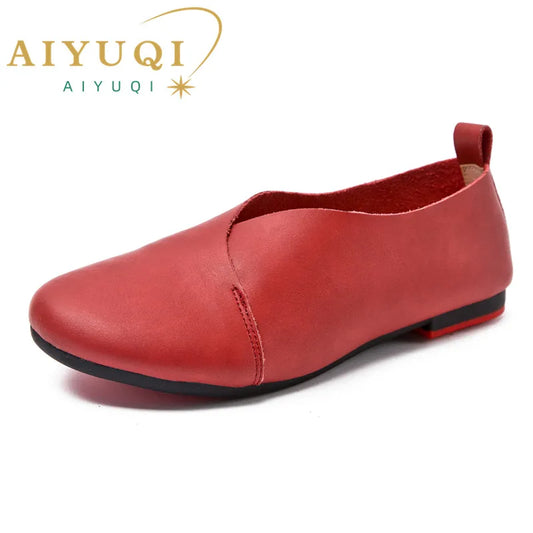 AIYUQI Women's Genuine Leather Flat Shoes