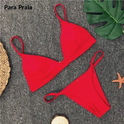 9 kleuren effen bikiniset - Sexy push-up badkleding voor dames