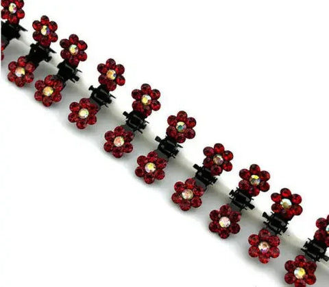 6 stuks mini-haarspeldjes met strass - antislip bloemenhaaraccessoires voor vrouwen en meisjes