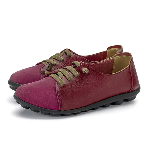 WOIZGIC Dames loafers van echt leer met ballerina's