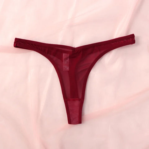 Seamless Thongs for Women – Translucent Mesh T-back Underwear